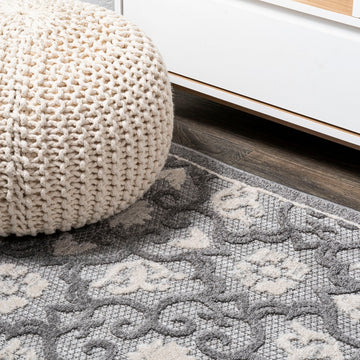 Gallia Tile Trellis High-low Indoor/outdoor Area Rug